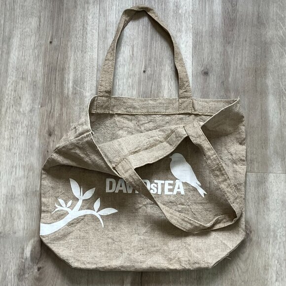 Davids Tea Tote Reusable Jute Bag - Picture 2 of 6